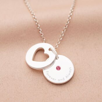 Secret Personalised Heart Birthstone Necklace, 6 of 12