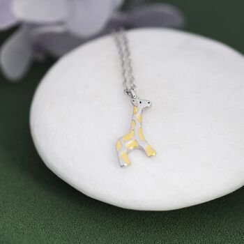 Sterling Silver Tiny Giraffe Necklace, 2 of 12