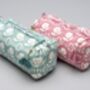 Arpora Vintage Floral Pattern Teal Cotton Make Up Bag, thumbnail 3 of 8