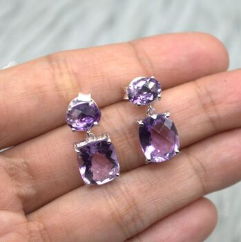 Purple Amethyst 925 Silver Earrings, 5 of 6