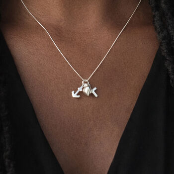 Personalised Sterling Silver Faith, Hope And Charity Charm Pendant Necklace, 2 of 9