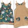Reversible Jungle Pinafore Dress Cotton, thumbnail 1 of 8