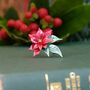 Poinsettia Christmas Flower Brooch, thumbnail 1 of 6