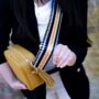 Mustard Yellow Dogtooth Stripe Bag Strap | Extra Long Crossbody Replacement Bag Strap, thumbnail 2 of 3