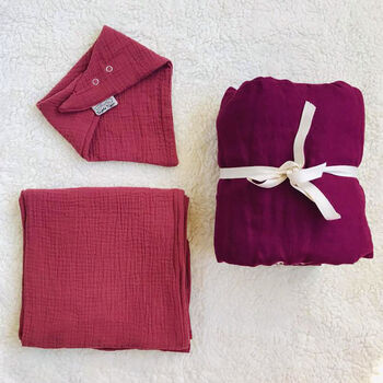 Burgundy Linen Baby Blanket, 4 of 4