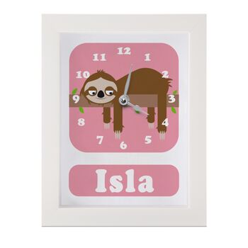 Personalised Children's Sloth Clock, 8 of 9