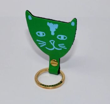 Jolly Cat Leather Keyring, 4 of 6
