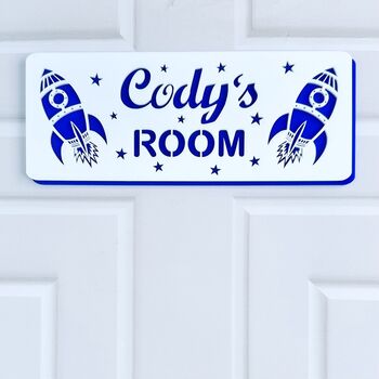 Personalised Rocket Children's Door Sign, 12 of 12