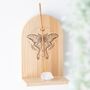 Natural Luna Moth Wooden Incense Holder Shelf, thumbnail 1 of 4