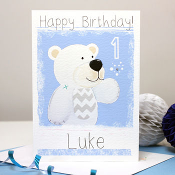 Personalised Arctic Polar Bear Birthday Card, 6 of 10