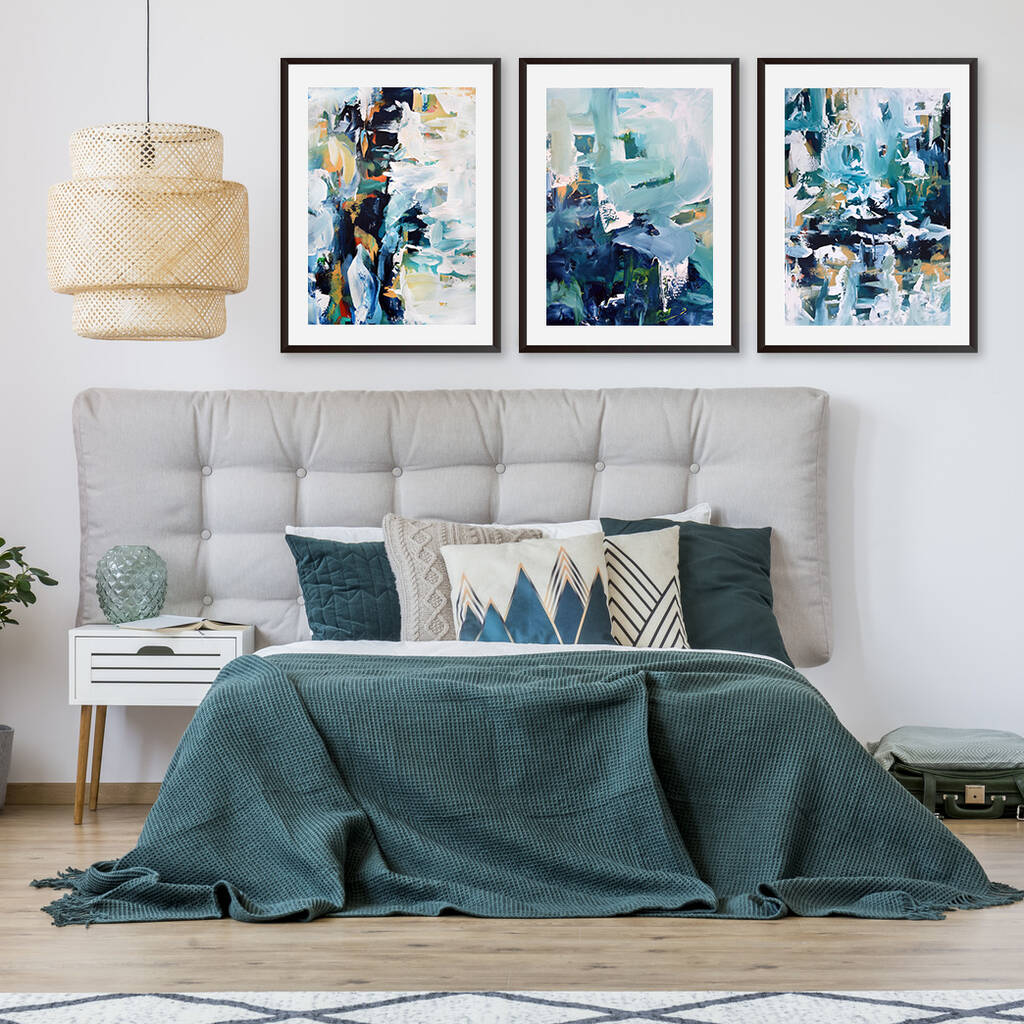 Abstract Art Print Set Of Three Framed Artwork By Abstract House ...