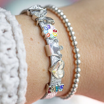 Buckle Belt Bracelet With Slide On Charms, 2 of 8