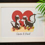 Personalised Couples Framed Retro Animal Print, thumbnail 4 of 4