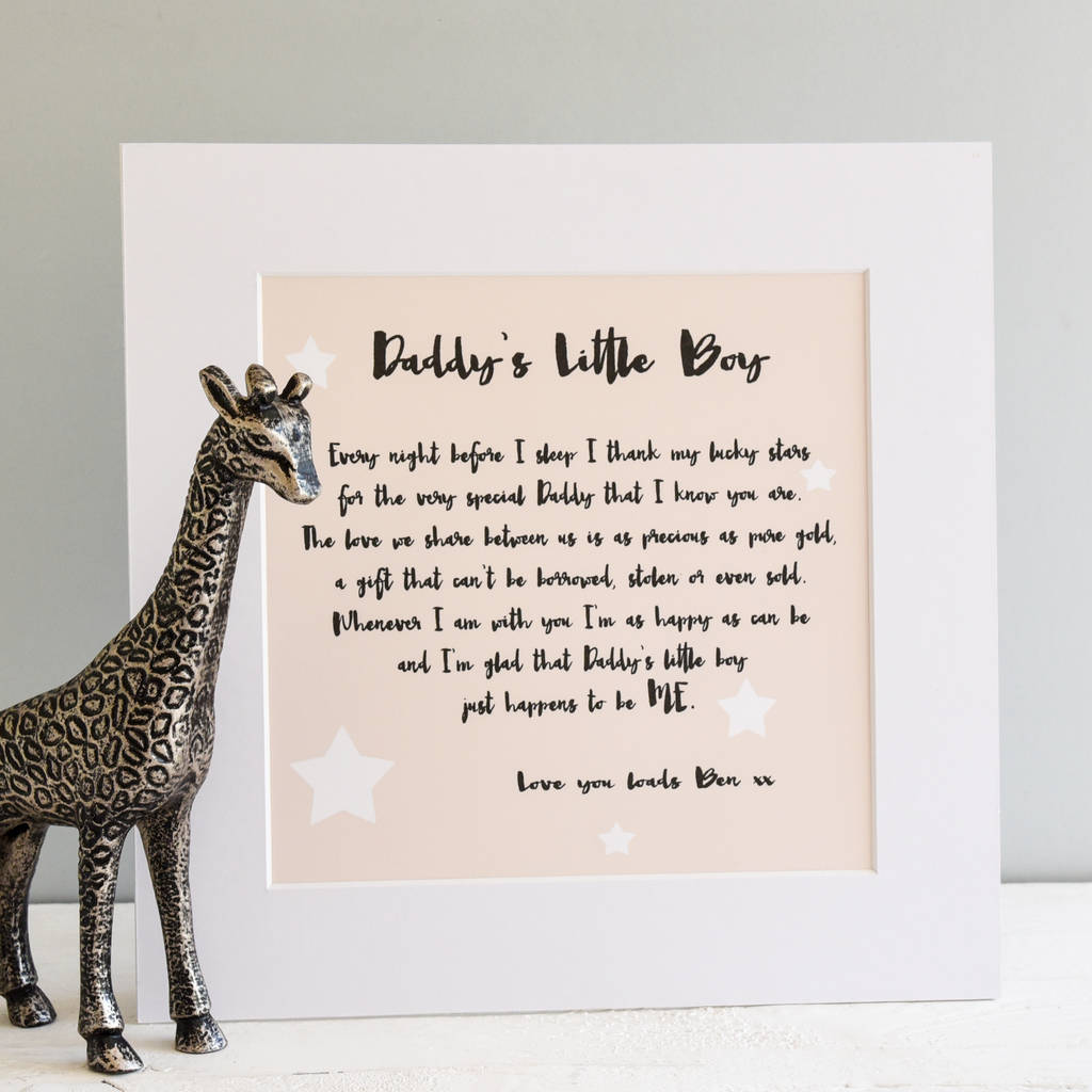 Daddy Poem Print From His Little Girl Or Boy By A Touch Of Verse ...