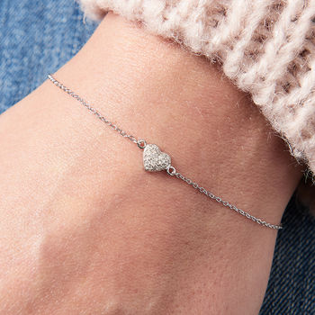 Diamond Bracelet With Tiny Heart, 2 of 5