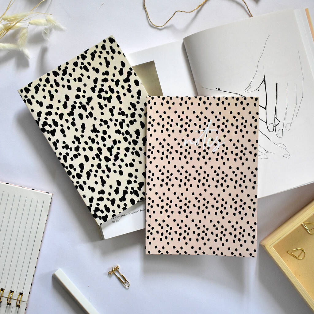 Set Of Two Notebooks Dots 100% Recycled By Três Paper + Co ...