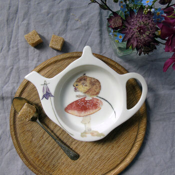 Mouse On Toadstool Bone China Teabag Tidy, 4 of 7