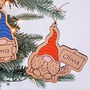 Personalised Christmas Eco Gnome Gonk Sign Decoration, thumbnail 3 of 7