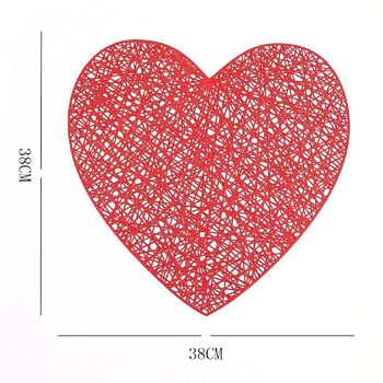 Set Of Heart Placemats Red, 3 of 3