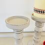 Pair Of Antique Hand Painted Pillar Candlesticks~ 13, thumbnail 6 of 6