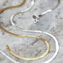Flat Snake Chain Necklace Silver Or Gold Vermeil, thumbnail 1 of 5