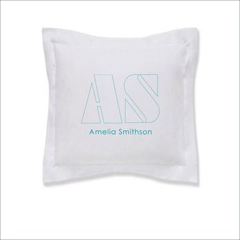 Embroidered Outline Letter Pillowcase, 3 of 10