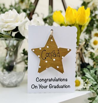 Personalised Graduation Gift And Card Wooden Keepsake, 6 of 9