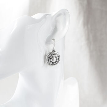 Silver Plated Round Earrings, 5 of 7