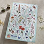 Cottage Garden Floral Vinyl Sticker Sheet, thumbnail 2 of 4