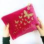 Personalised Velvet Butterfly Trail Make Up Bag Bag, thumbnail 4 of 12