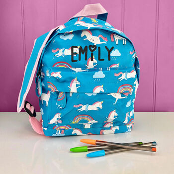 Child's Personalised Backpack With Pocket, 7 of 9