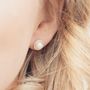 Silver Pearl Stud Earrings, thumbnail 2 of 8