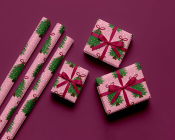 Pink Christmas Tree Wrapping Paper, 5 of 6