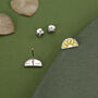 Sterling Silver Lemon Slice Stud Earrings, thumbnail 5 of 11
