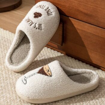 Espresso Martini Embroidered Slippers, 4 of 7