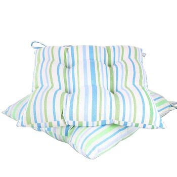 Tenby Country Stripe Garden Seat Pads, 2 of 5