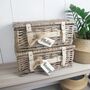 Antique Wash Hamper With Personalised Wooden Tag, thumbnail 3 of 7