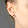 Sterling Silver August Peridot Birthstone Stud Earrings, thumbnail 2 of 6
