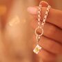 Sterling Silver Christmas Present Charm Necklace With Gold Bow, thumbnail 8 of 10