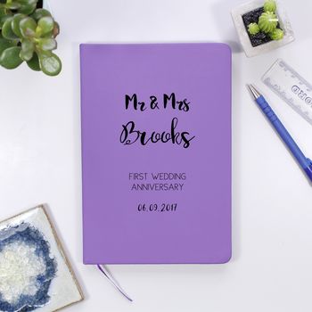 Personalised Wedding Anniversary Notebook, 5 of 9