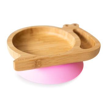 Bamboo Tableware Suction And Section Plate Snail Pink, 2 of 3