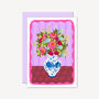 Flowers In Vase Card Purple, thumbnail 1 of 2