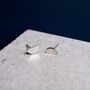 Sterling Silver Semi Circle Stud Earrings, thumbnail 5 of 7