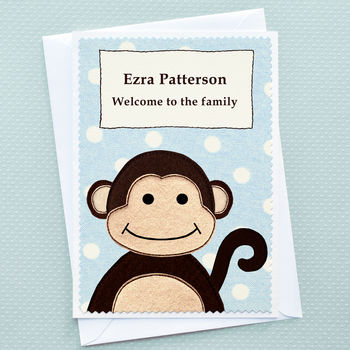 'Baby Monkey' New Baby Card, 3 of 4