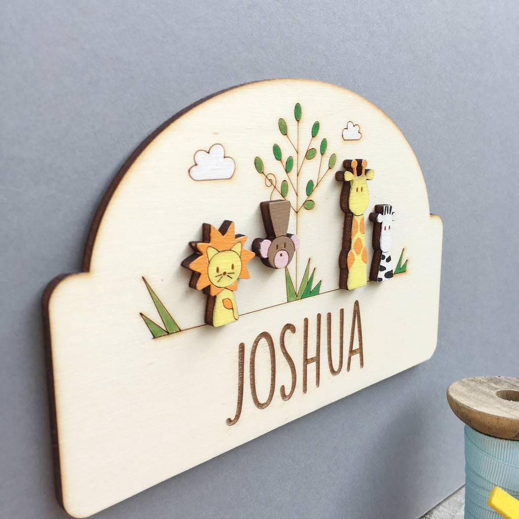 Personalised Jungle Door Plaque By just toppers