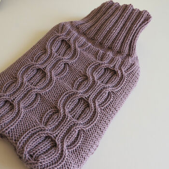 Cashmere Hand Knit Hot Water Bottle *Rose Pink, 3 of 3