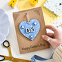 Personalised Father's Day Dad Grandad Blue Heart Card, thumbnail 1 of 2