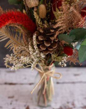 Christmas Dried Flowers Made Into A Glass Bottle, 2 of 4