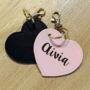 Personalised Leather Effect Heart Keyring, thumbnail 1 of 2
