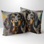 Dachshund Drip Hand Made Poly Linen Cushions, thumbnail 1 of 7